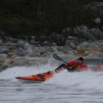 Gøran på surf i Tysfjord